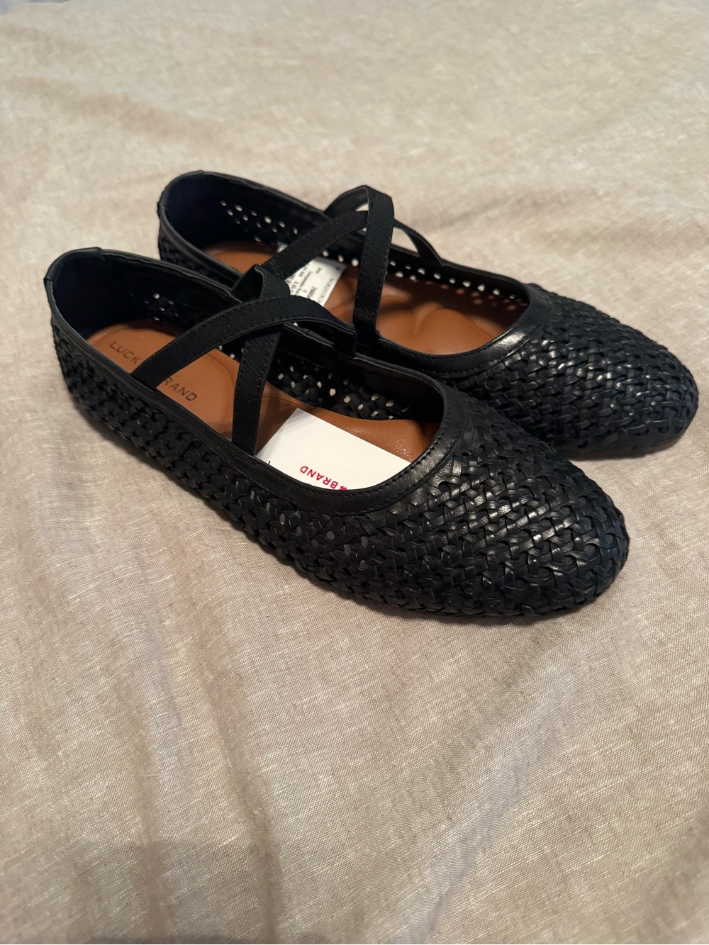 Lucky Brand Black Woven Crisscross Ballet Flats NWT! - Picture 2 of 7